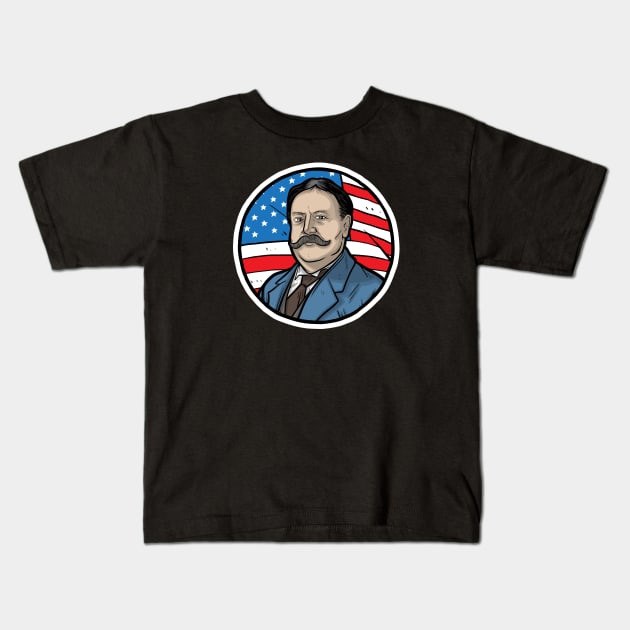 William Howard Taft Kids T-Shirt by Baddest Shirt Co.